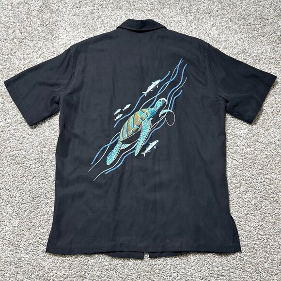 Tori Richard Men's Sz M Button-Up Shirt W/ Embroidered Sea Turtle & Fish Design - Picture 3 of 9